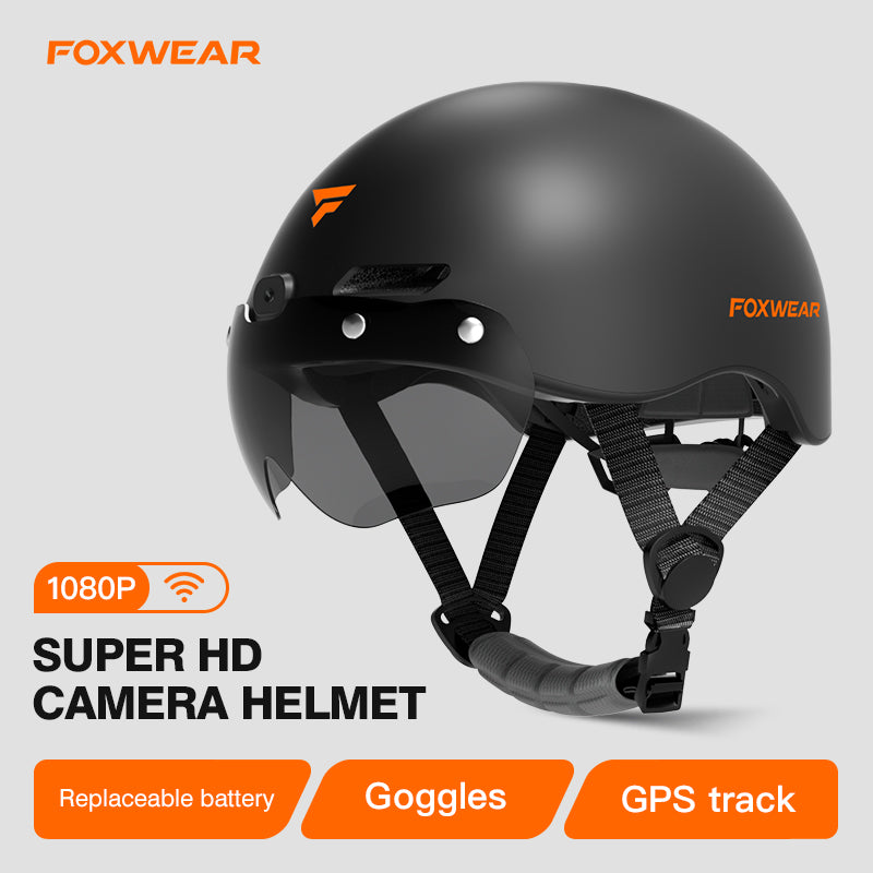 Foxwear V6S HD1080P Camera Helmet WIFI APP Taillights for cyclists