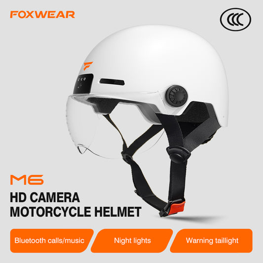 Foxwear M6 720P HD 3C Electric Vehicle Camera Helmet  WIFI APP Night Lights