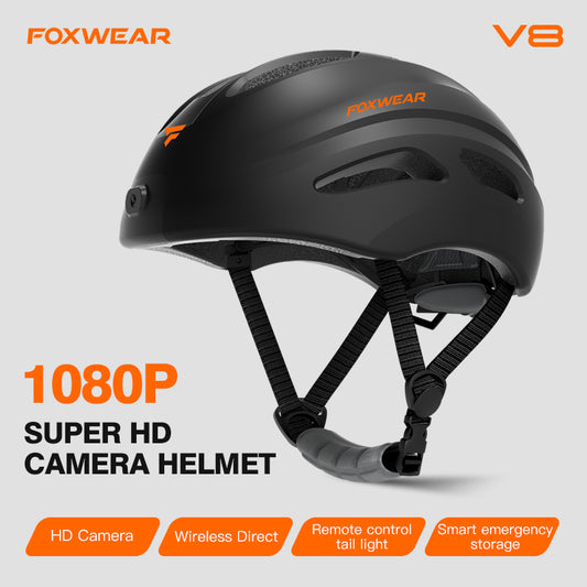 FOXWEAR V8 HD 1080P Camera helmet HD recording WIFI APP remote control taillights